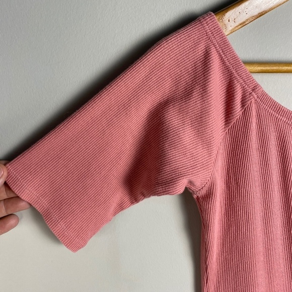 Derek Heart Women's Pink 1/4 Sleeve Fine Ribbed T-shirt Dress Size Medium - Picture 3 of 10